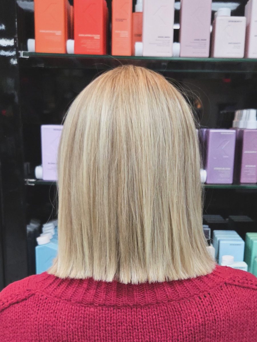 Precision Highlites and cut by Katie Rowe at K Bella Hair Studio in Brighton, MI