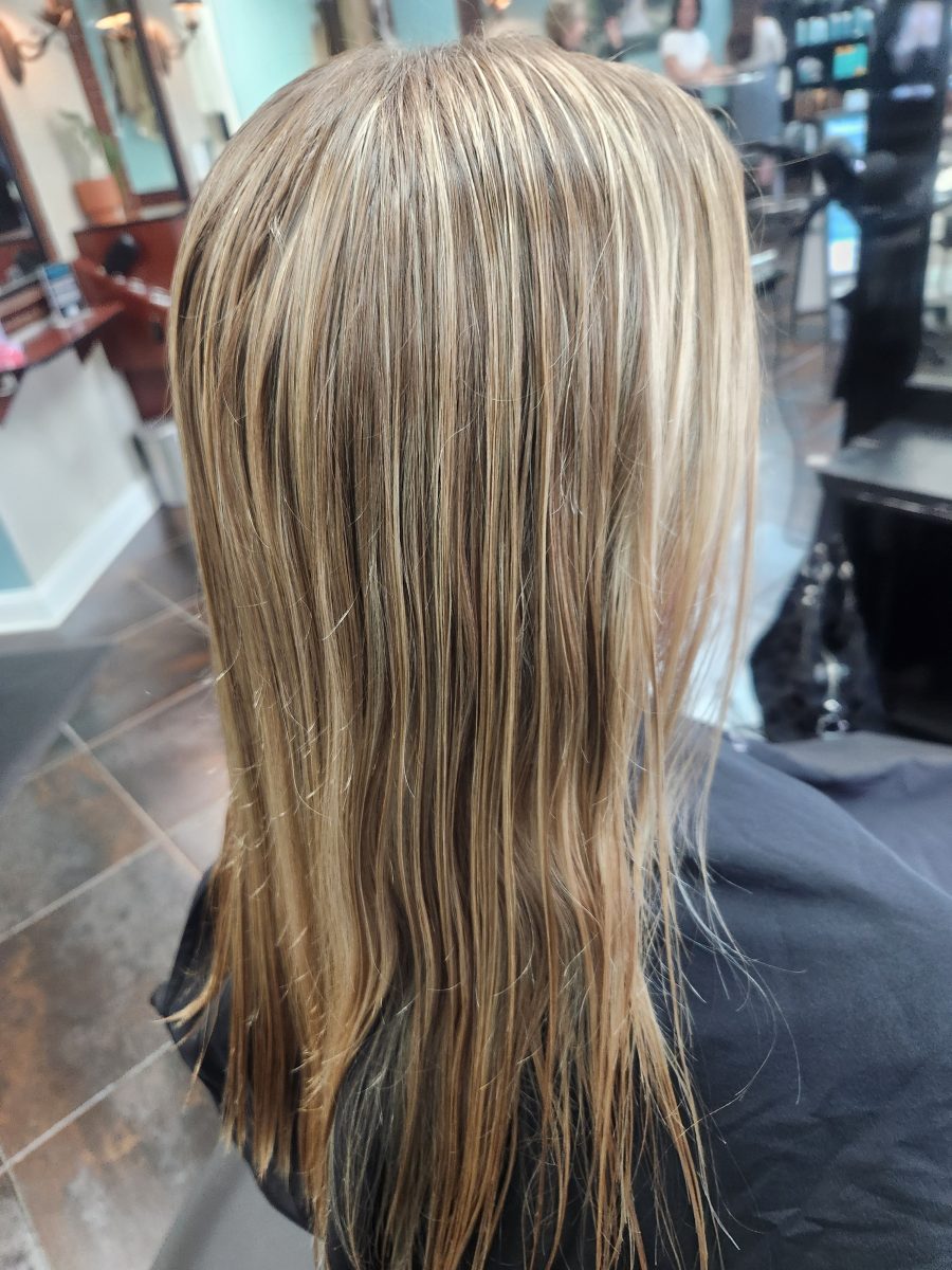 Blonding/going platinum before treatment by Siobhan Rozinski at K Bella Hair Studio & Spa in Brighton, MI