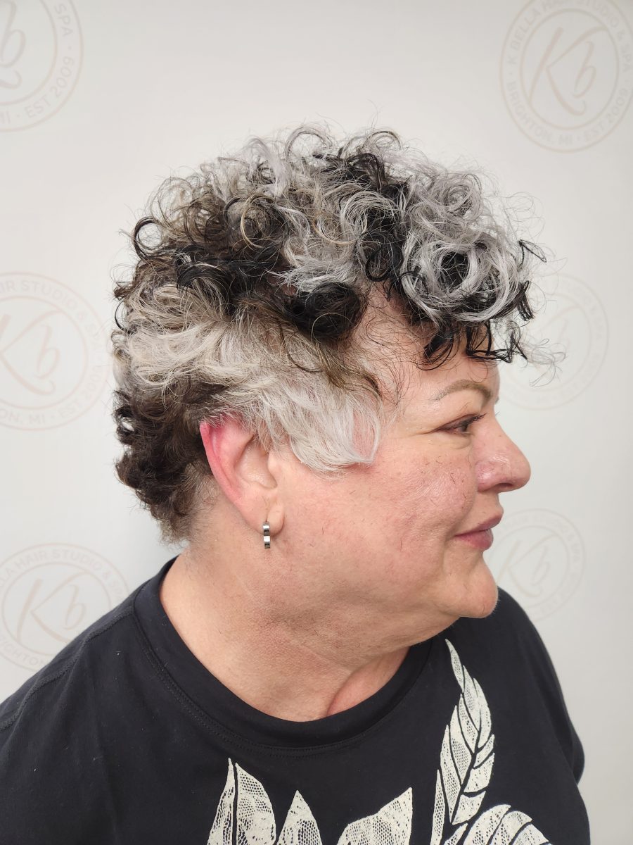 Precision Color blocking/cut refresh with rich custom color by Siobhan Rozinski at K Bella Hair Studio & Spa in Brighton, MI