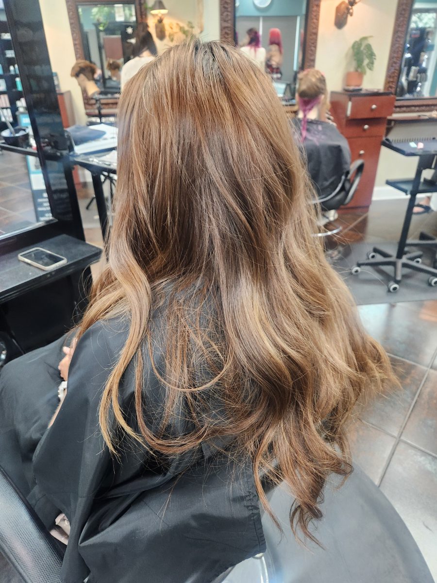Color/balayage/cut before treatment by Siobhan Rozinski at K Bella Hair Studio & Spa in Brighton, MI