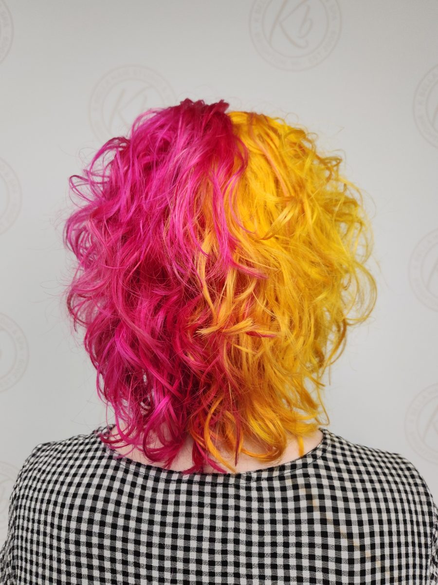 Precision Vivids/cut accented with vivid color by Siobhan Rozinski at K Bella Hair Studio & Spa in Brighton, MI