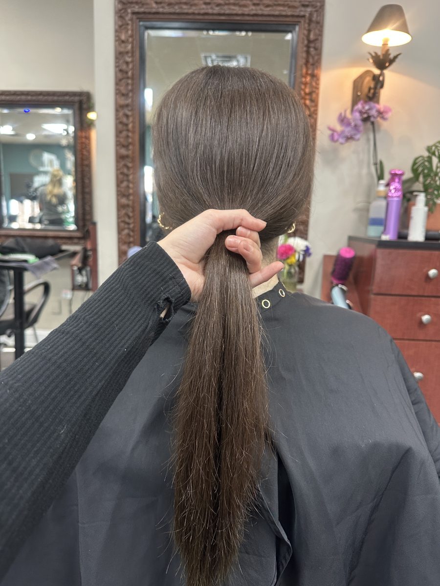 Seamless hair extensions adding length and volume by Kameryn Bell at K Bella Hair Studio & Spa in Brighton, MI - after transformation