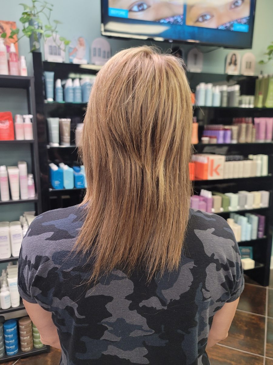 Fusion Hair Extensions - Before & After before treatment by Kristan Sayers at K Bella Hair Studio in Brighton, MI