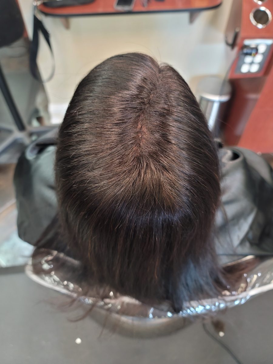 Custom medical wig fitting by certified cranial prosthesis specialist Kristan Sayers at K Bella Hair Studio in Brighton, MI - after transformation