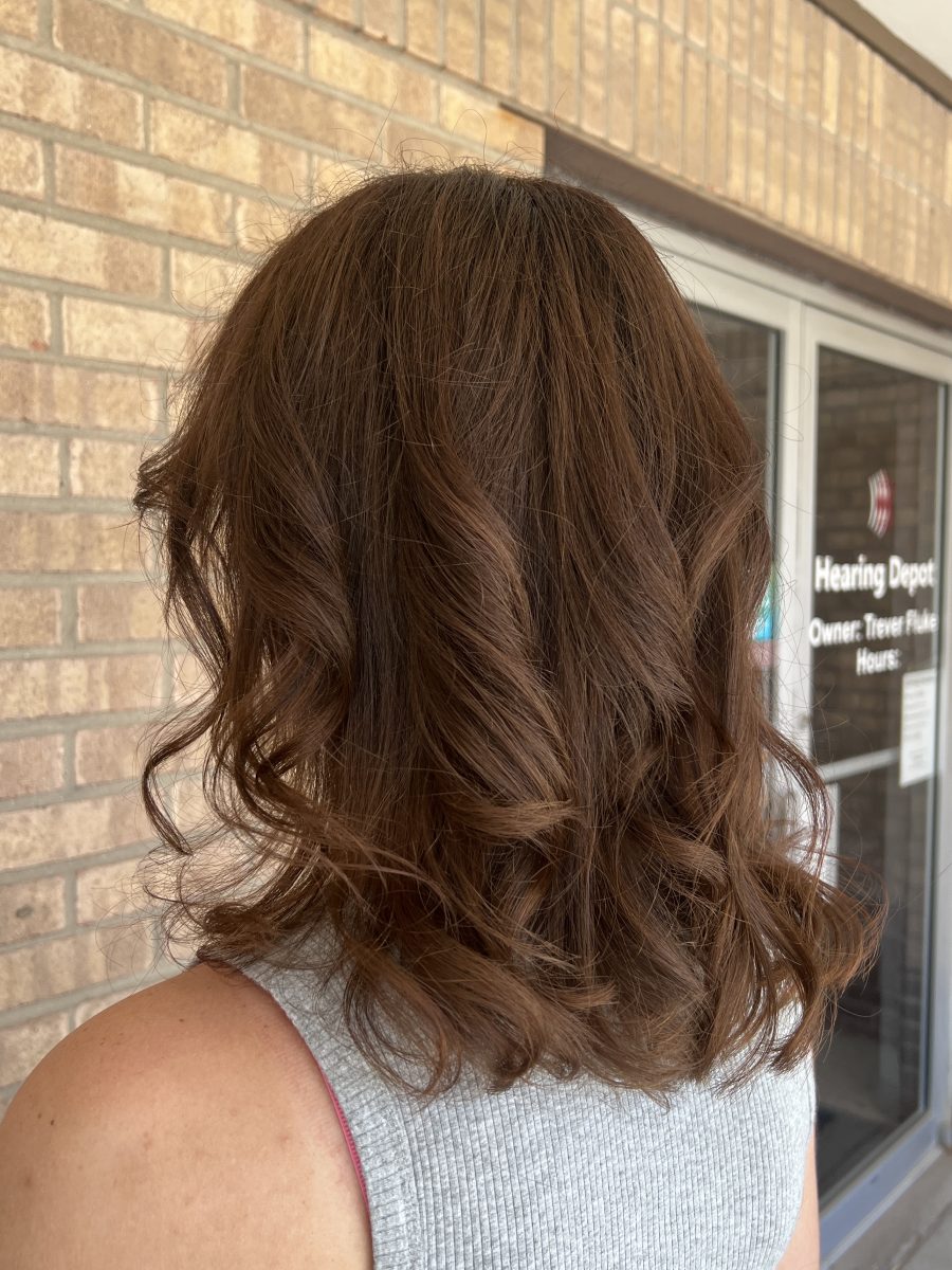 Precision Tint Retouch and Haircut with rich custom color by Kathryn McGinty at K Bella Hair Studio & Spa in Brighton, MI - after transformation