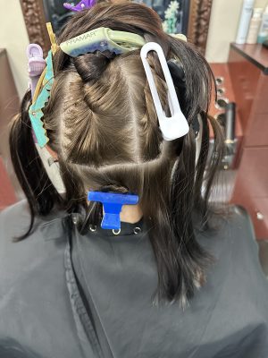 Custom Dr Pepper Calico Hair accented with vivid color by Allison Bowsher at K Bella Hair Studio & Spa in Brighton, MI