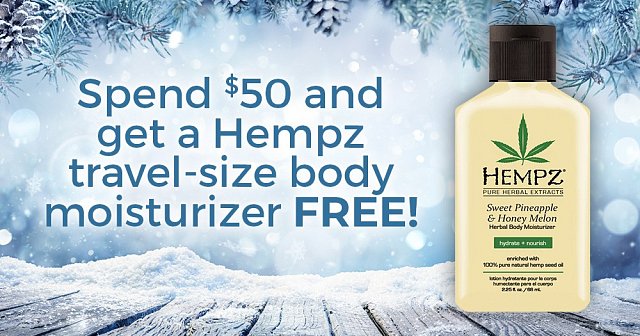 Spend $50, Get A Free Travel Hempz