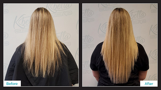 Before & After Hair Extensions - By Kristan Sayers | K Bella - Brighton, MI