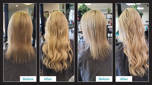 Before & After - Hair Extensions with Highlights - By Kristan Sayers | K Bella - Brighton, MI