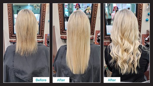 Rustena Hair Extensions Classic Bond w/ Heavy Blonde Hilite - By Kristan Sayers | K Bella - Brighton, MI