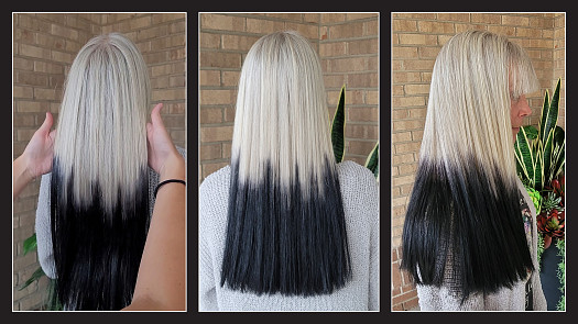 Black & Silver Ombre w/ a Blunt Cut - By Kristan Sayers | K Bella - Brighton, MI