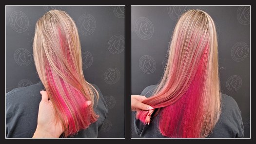 Pink Peekaboo w/ Soft Beige Blonde Hilites - By Kristan Sayers | K Bella - Brighton, MI