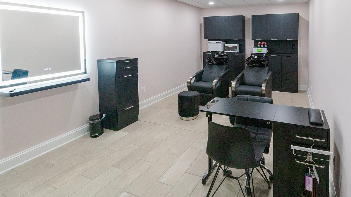 Spa treatment area at K Bella for scalp, hand, and foot treatments