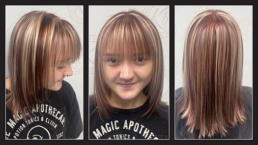 Super Chunky Red & Blonde Highlights - By Jean Kania | K Bella - Brighton, MI