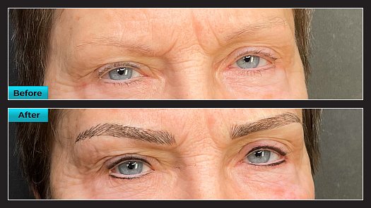 Eyebrow Microblading & Eyeliner - Before & After - By Nada Toma | K Bella - Brighton, MI