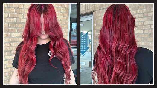 Red Balayage & Cut - By Allie Bowsher | K Bella - Brighton, MI